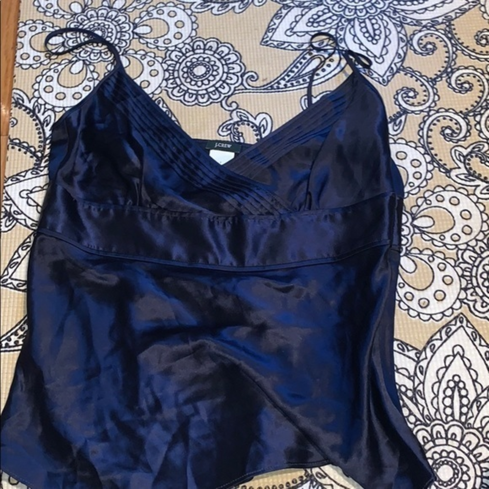 J crew satin navy cami top‎